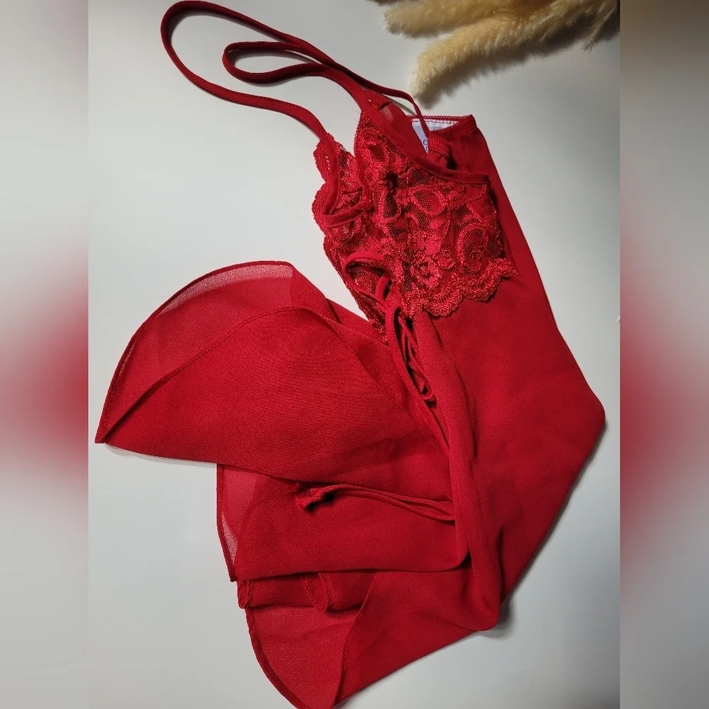 Elegant Red Lace Camisole